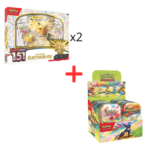 Pokémon Mini tin display Vibrant Paldea FR + 151 Electhor ex coffret FR