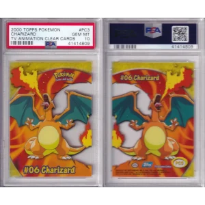 TOPPS Pokémon TV Animation Clear Cards - Charizard - PSA 10