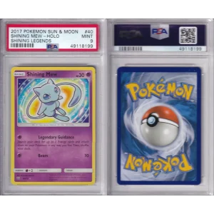 PKM Sun Moon Shining Legends Shining Mew Holo 40-73 - PSA 9