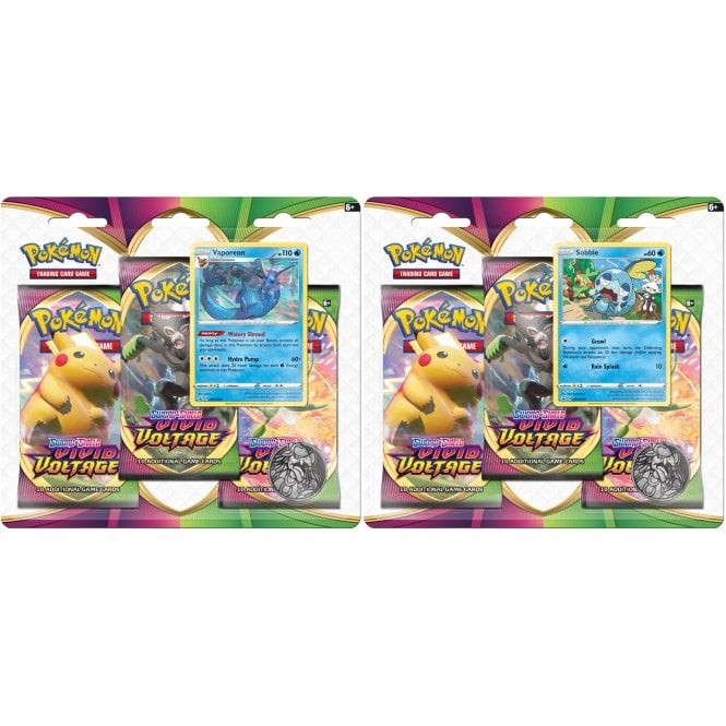 Pokémon Vivid Voltage 3 pack blister bundel (Vaporeon & Sobble)